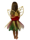 Back of a girl wearing fairy costume showing the gold fairy wings.