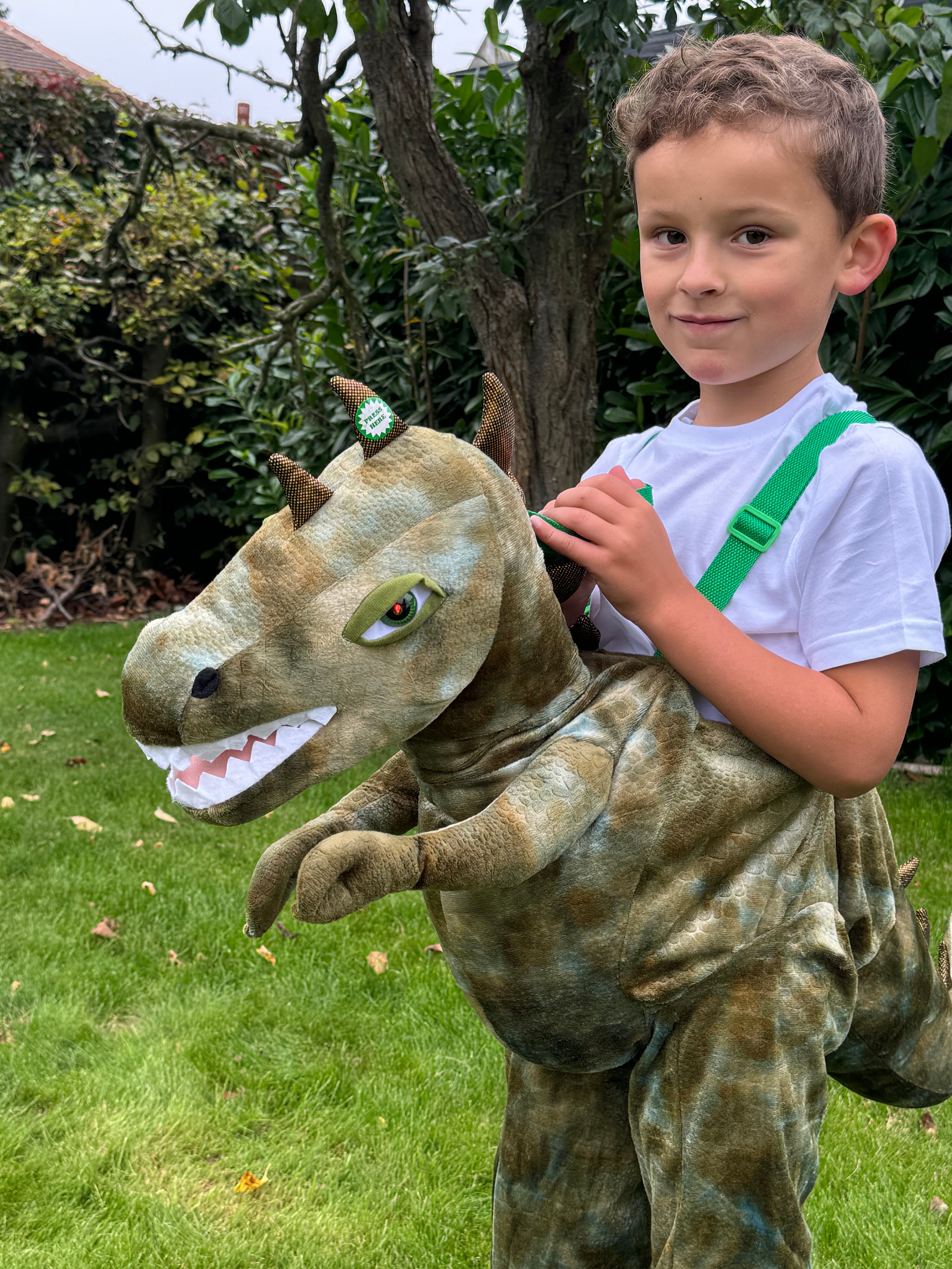 Roarsome Dinosaur Ride On Costume With Lights and Sounds